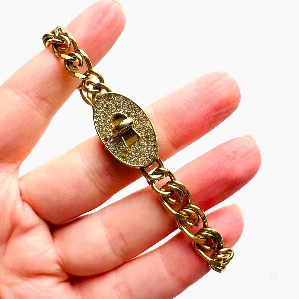 3/$30⚡️Fossil Lock & Key Gold Chain Bracelet